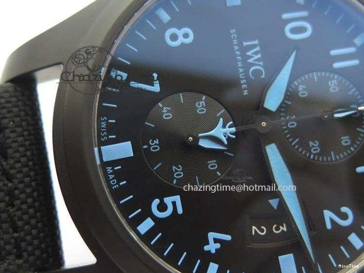 MIROTIME 0505 Pilot Chrono IW388003 Real Ceramic V6F 1:1 Best Edition On Black Nylon Strap A StreetReady 7284